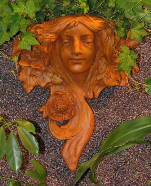Cast Stone Planter for outdoor use - Art Nouveau Hanging Planter